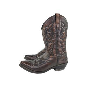 Laredo Hawk Western Boot US 10 D Burnt Apple Mens Embroidered Cowboy Boots